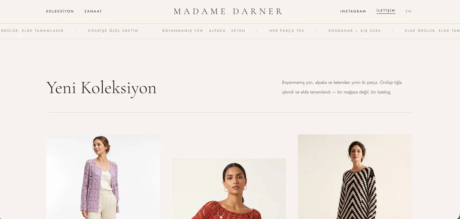 The collection page